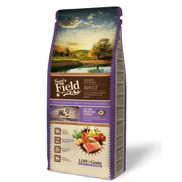 Sam’s Field Adult Laks og Kartoffel 13 kg hundefoder med 35 procent laks Sam’s Field Adult Laks og Kartoffel 13 kg hundefoder med 35 procent laks