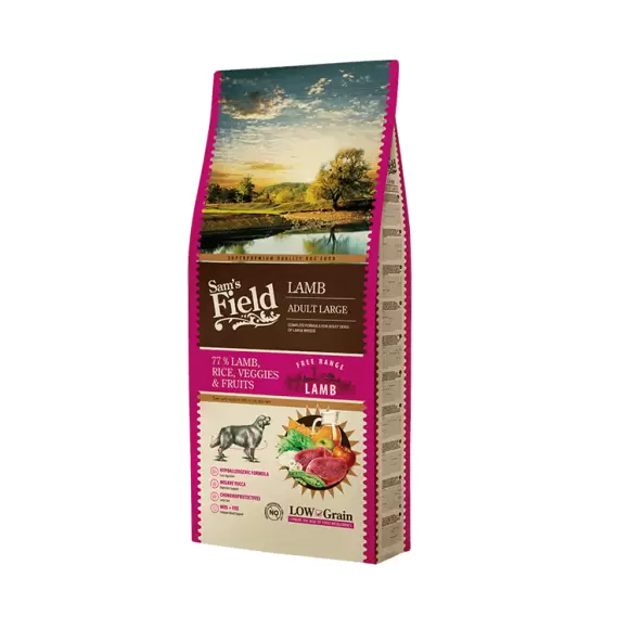Sam’s Field Adult Large Lamb 13 kg hundefoder med lam til voksne hunde af store racer Sam’s Field Adult Large Lamb 13 kg hundefoder med lam til voksne hunde af store racer