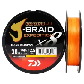 Daiwa J-Braid Expedition 150m. fletline orange