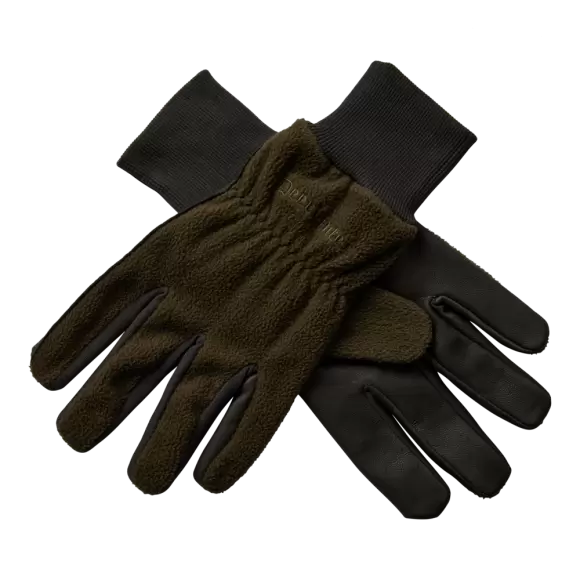 Fleecehandsker med læder fra Deerhunter