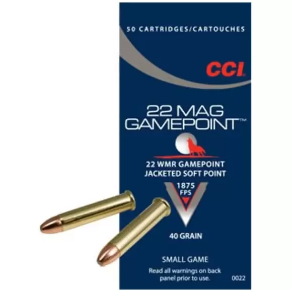 CCI .22 WMR Gamepoint PSP 40 grain jagtammunition til småvildt CCI .22 WMR Gamepoint PSP 40 grain jagtammunition til småvildt
