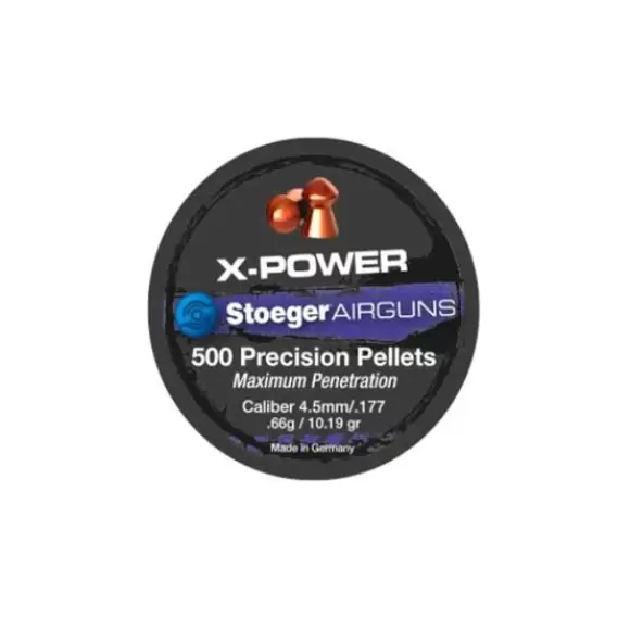 Stoeger X-Power 4,5 mm spidshagl til luftgevær i æske med 500 hagl Stoeger X-Power 4,5 mm spidshagl til luftgevær i æske med 500 hagl