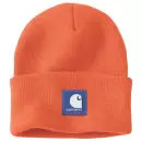 Carhartt Rubber Patch Hue ribstrikket beanie med Carhartt gummilogo Carhartt Rubber Patch Hue ribstrikket beanie med Carhartt gummilogo