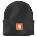 Carhartt Rubber Patch Hue ribstrikket beanie med Carhartt gummilogo Carhartt Rubber Patch Hue ribstrikket beanie med Carhartt gummilogo