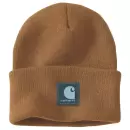 Carhartt Rubber Patch Hue ribstrikket beanie med Carhartt gummilogo Carhartt Rubber Patch Hue ribstrikket beanie med Carhartt gummilogo