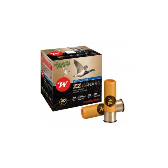 Winchester ZZ Canard 20/70 25 gram stålhagl 420 m/s Winchester ZZ Canard 20/70 25 gram stålhagl 420 m/s