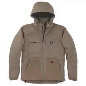 Carhartt Steel Braddock herrejakke med aftagelig hætte, varmt for, praktiske lommer og slidstærkt vandafvisende ydermateriale.